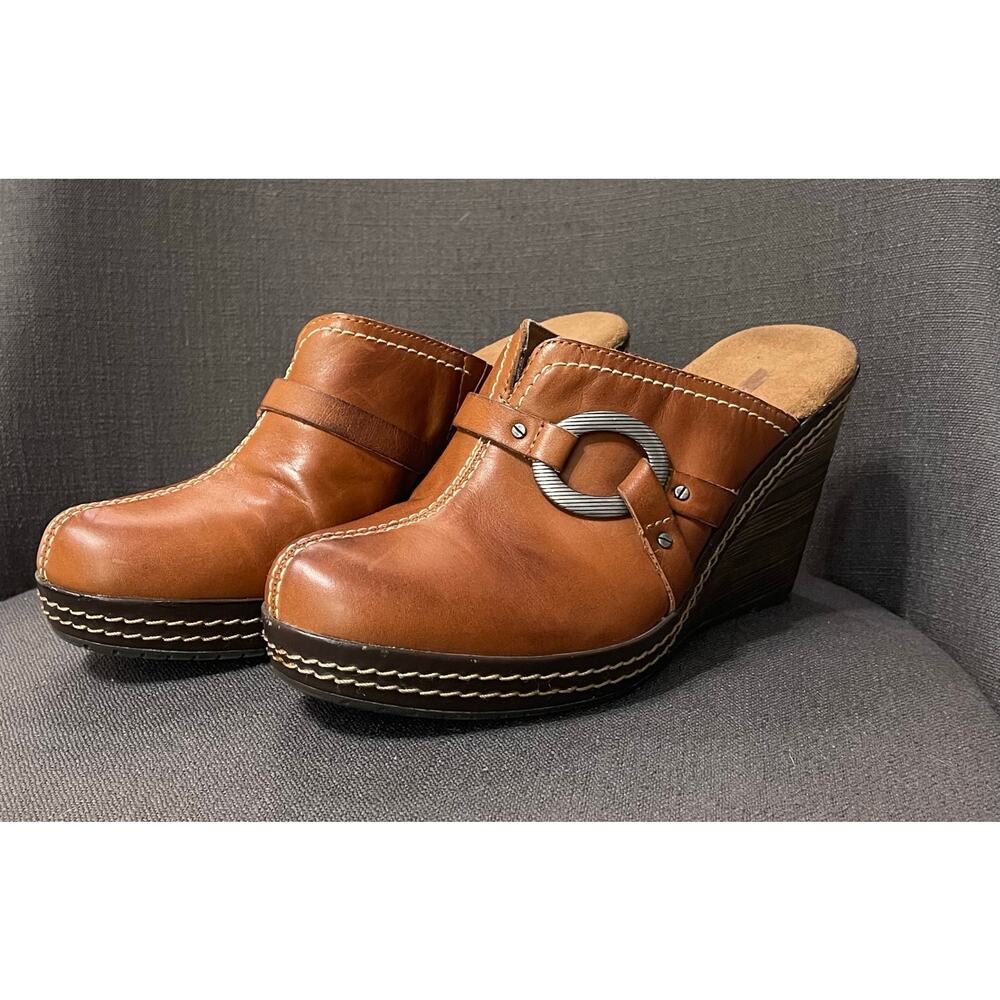 Dr. Scholl's Shoes "Burner" wedge clogs sz 8.5‎ timeless retro charm